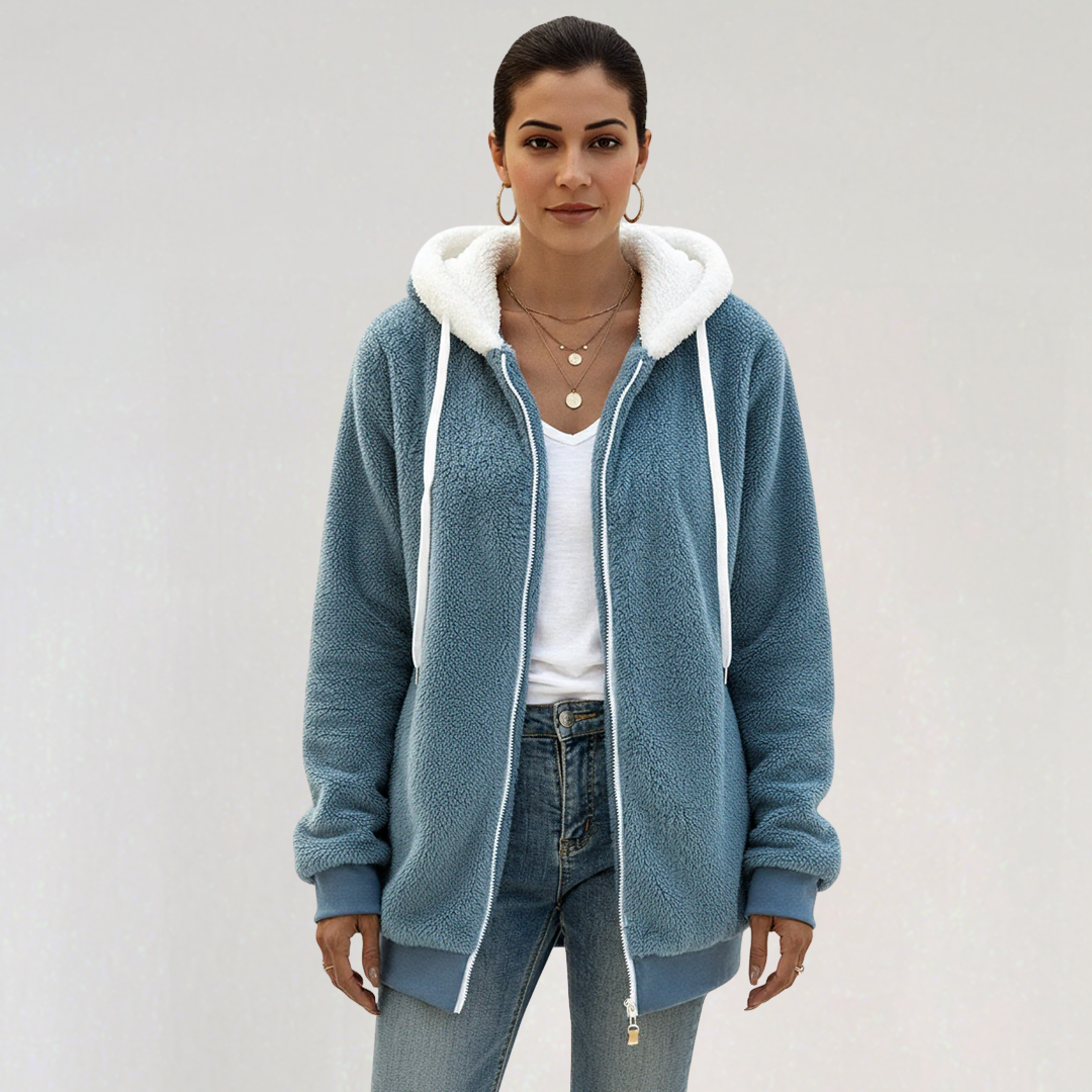 Veste Femme Zippée à Capuche Décontractée