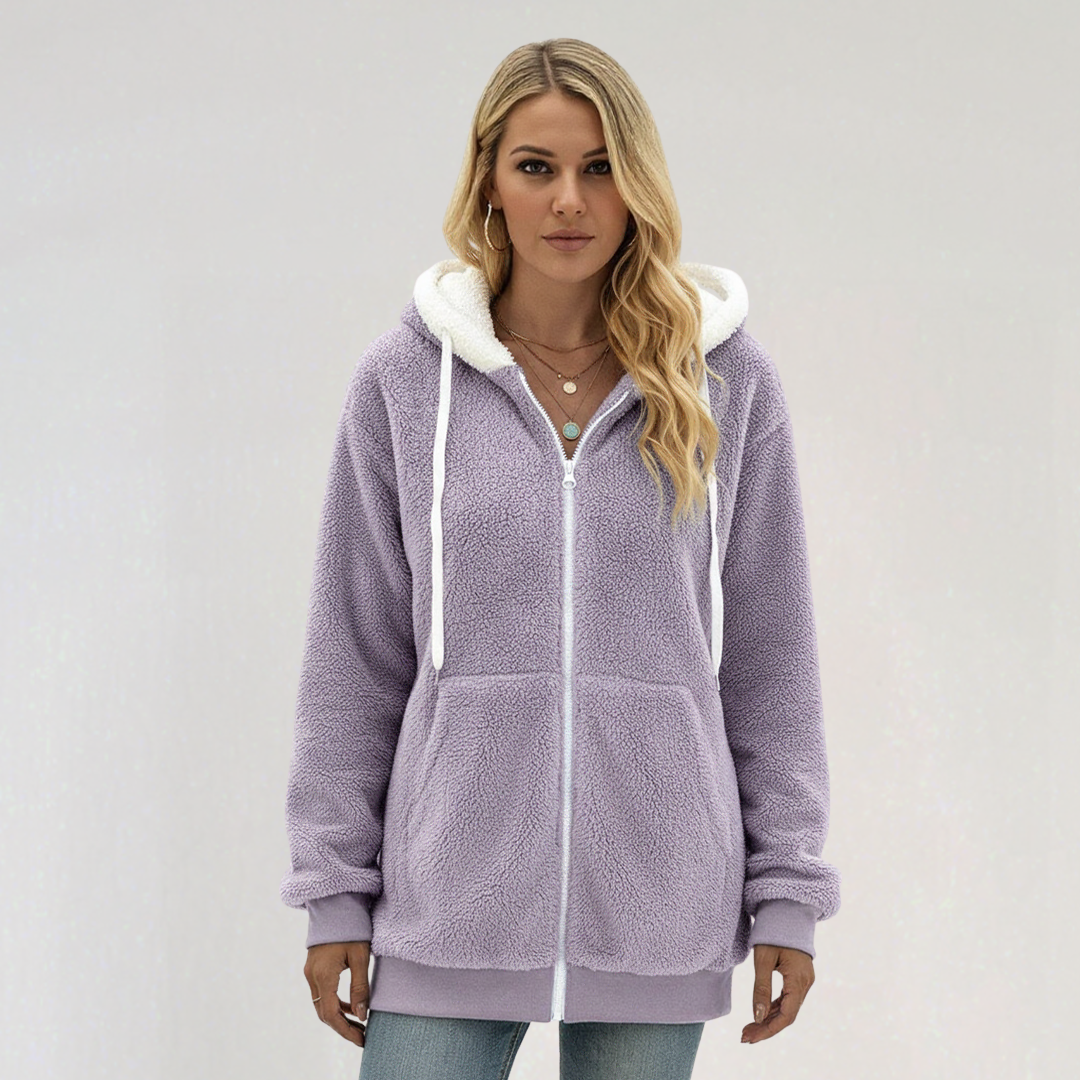 Veste Femme Zippée à Capuche Décontractée