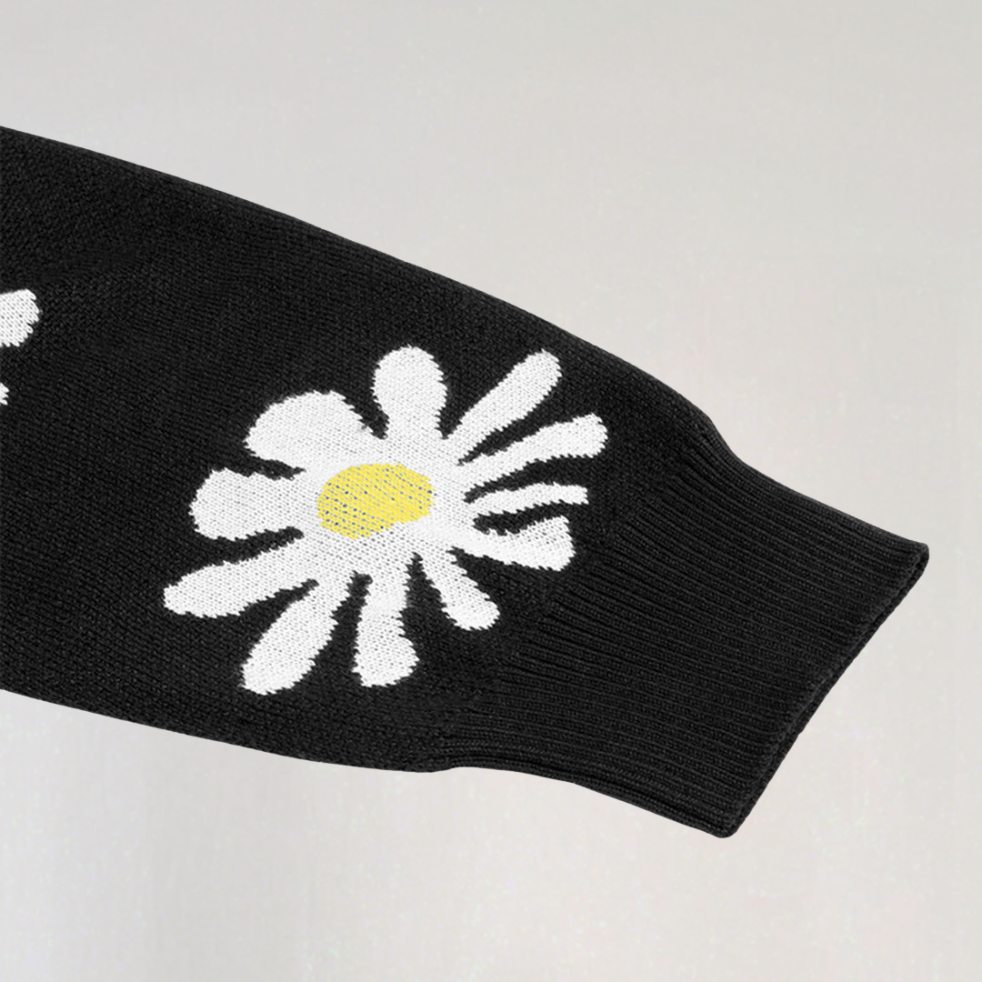 Cardigan à Boutons Motif Fleurs pour Femme