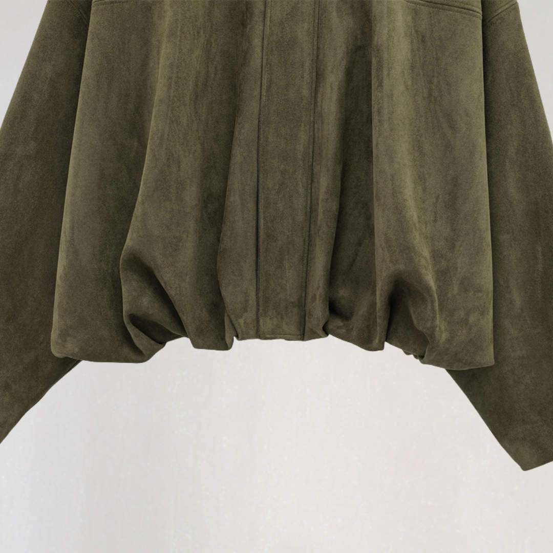 Veste Bomber Oversize pour Femme avec Fermeture Éclair