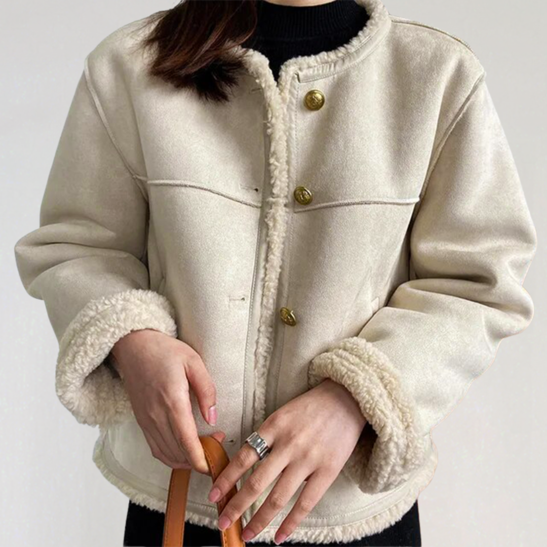 Veste Courte Femme avec Détails Contrastés