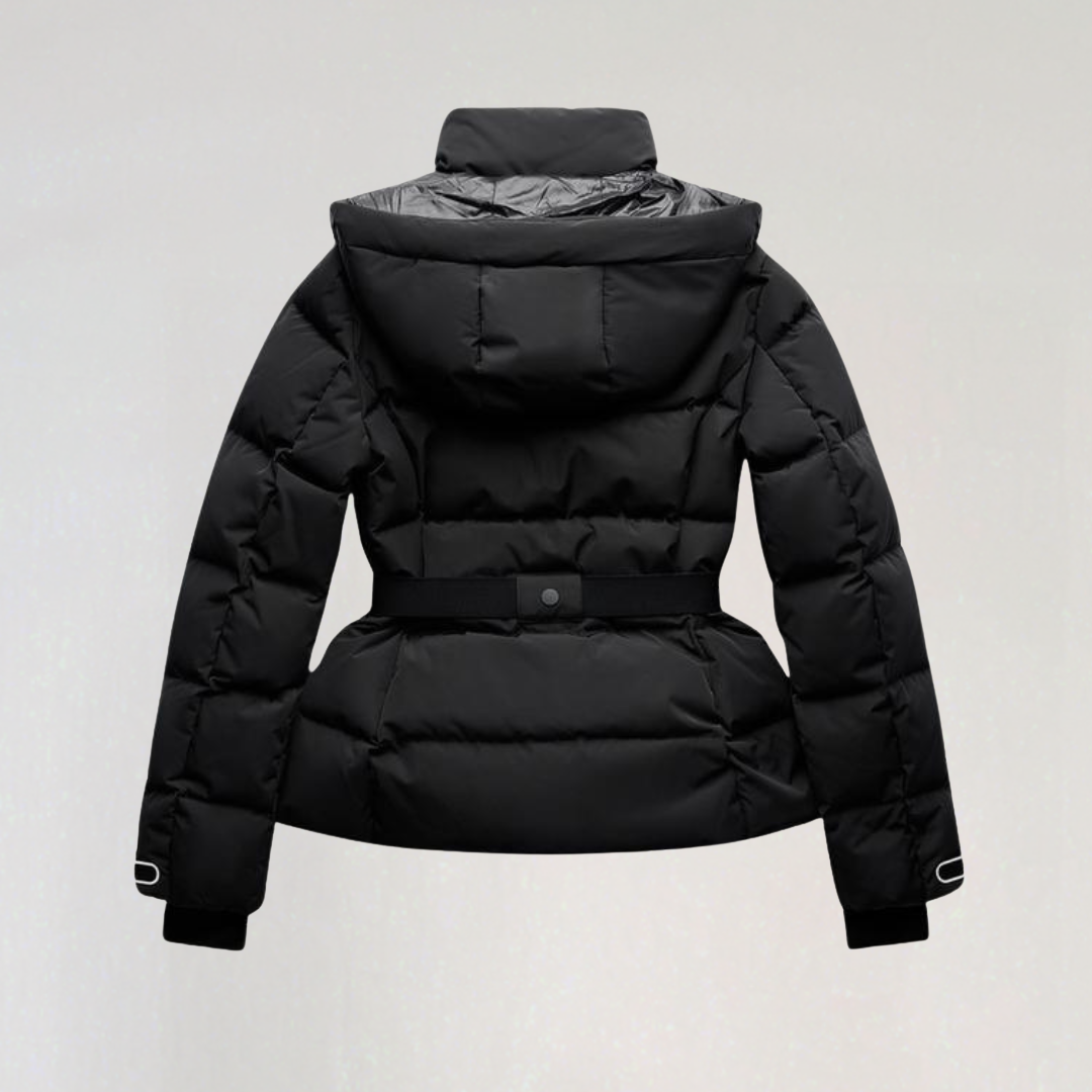 Veste De Ski Noire avec Ceinture pour Femme