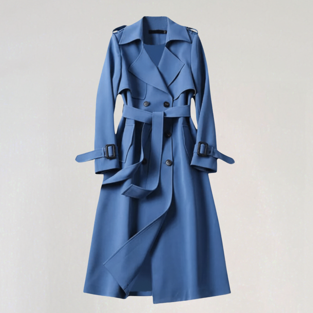 Trench Long avec Ceinture pour Femme