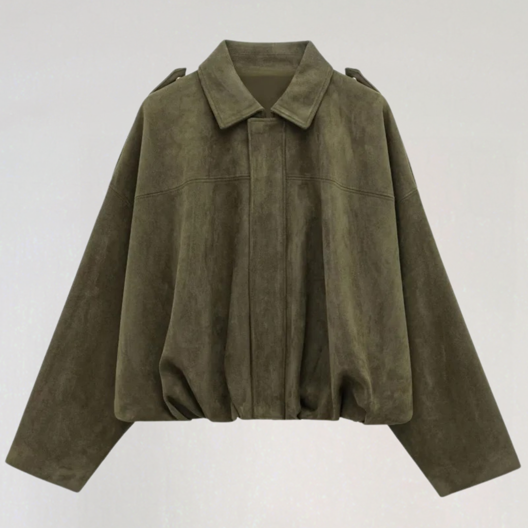 Veste Bomber Oversize pour Femme avec Fermeture Éclair