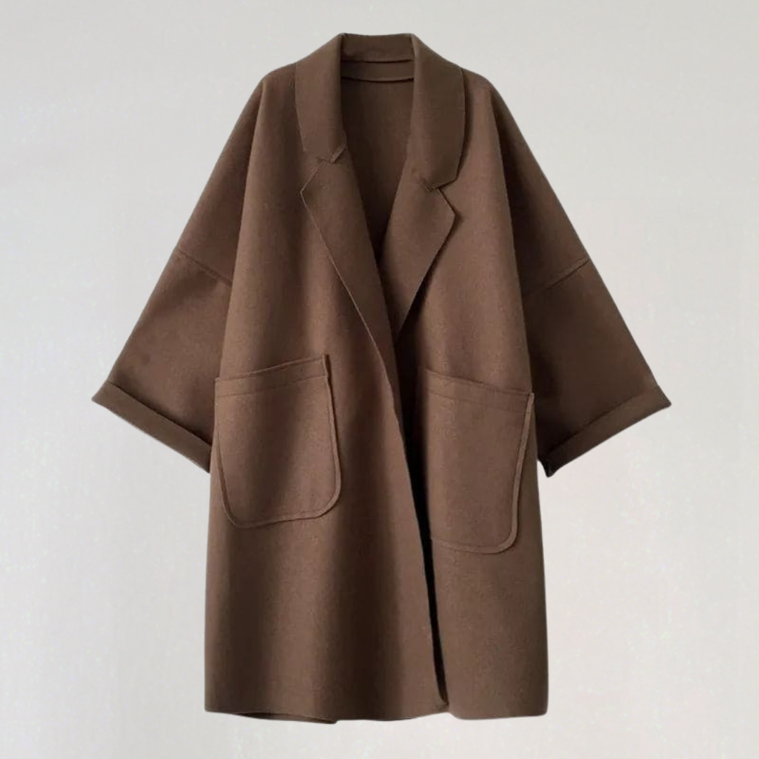 Manteau Long Oversize avec Poches pour Femme