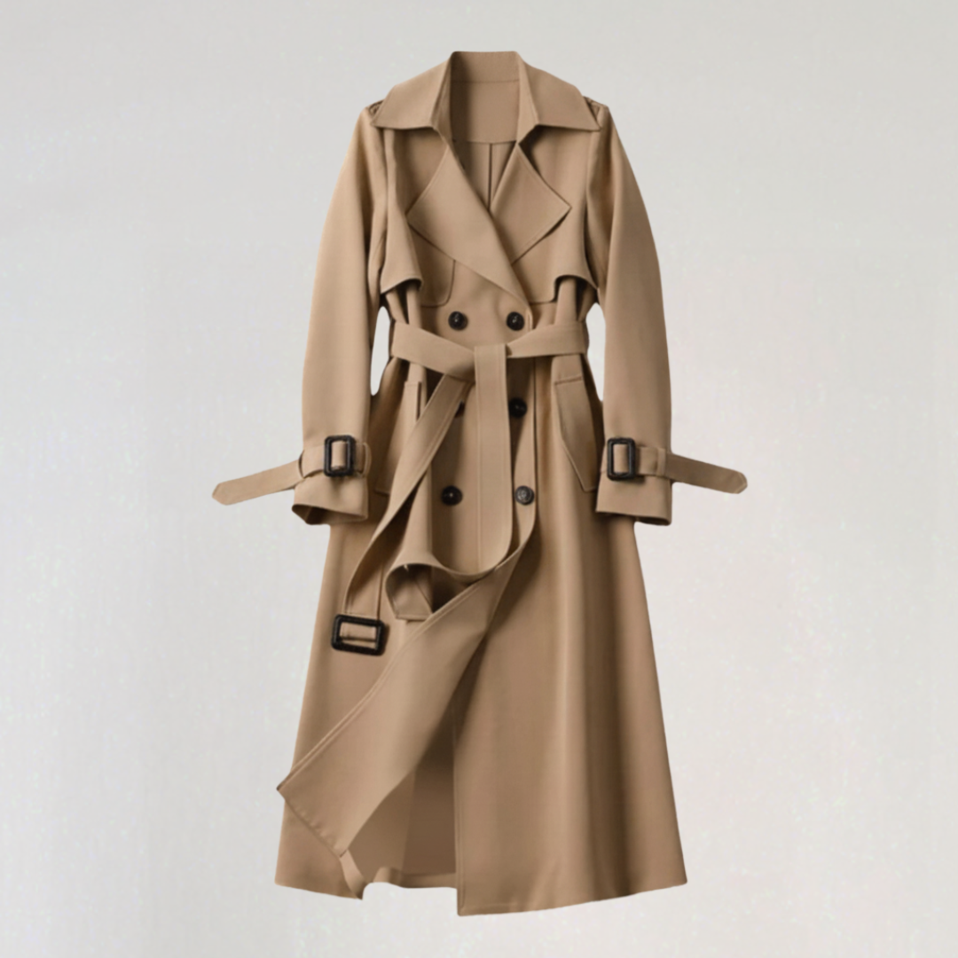Trench Long avec Ceinture pour Femme