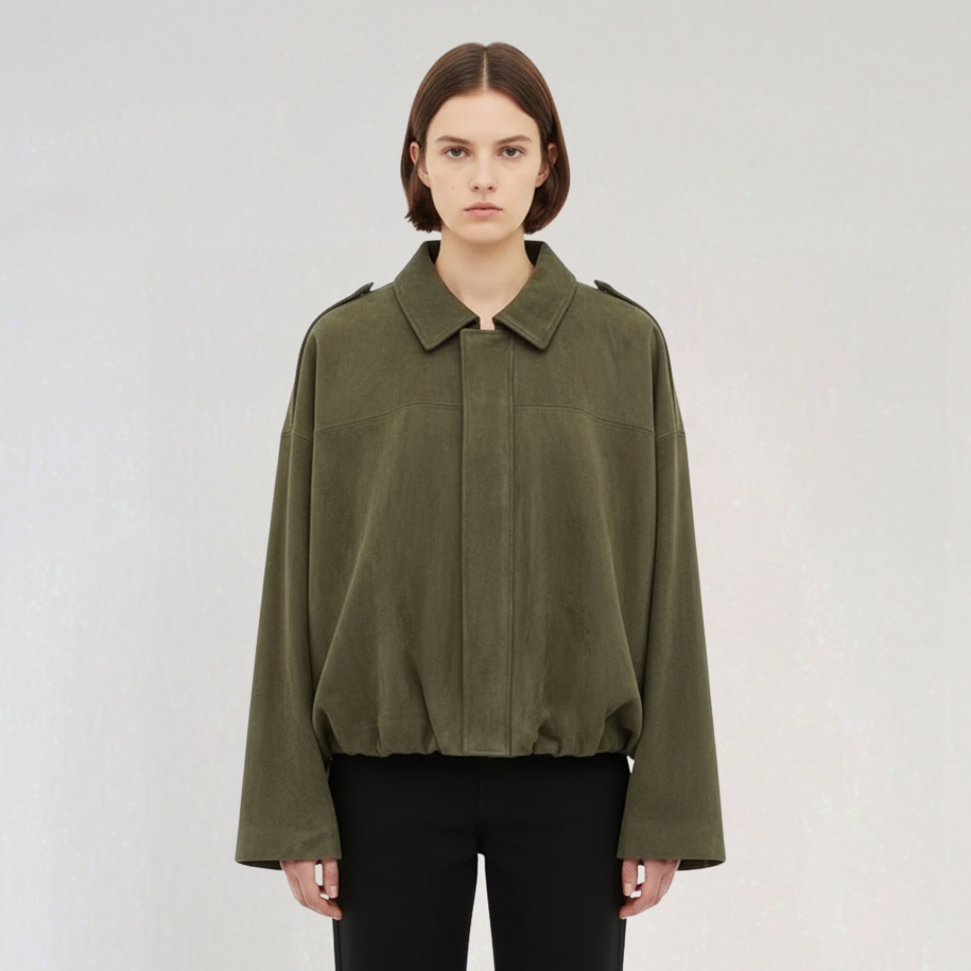 Veste Bomber Oversize pour Femme avec Fermeture Éclair