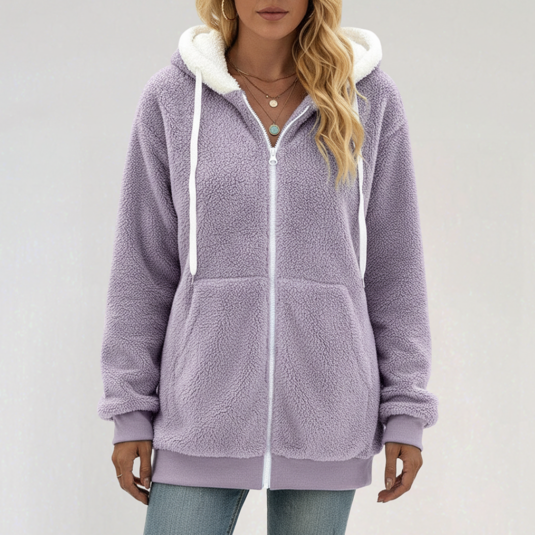 Veste Femme Zippée à Capuche Décontractée