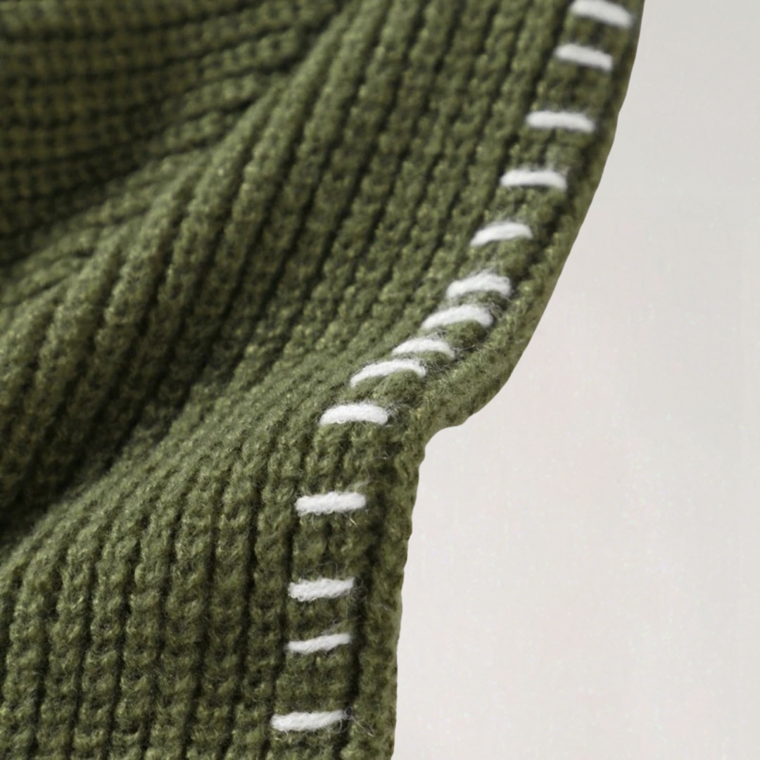 Pull Oversize Femme à Coutures Contrastées