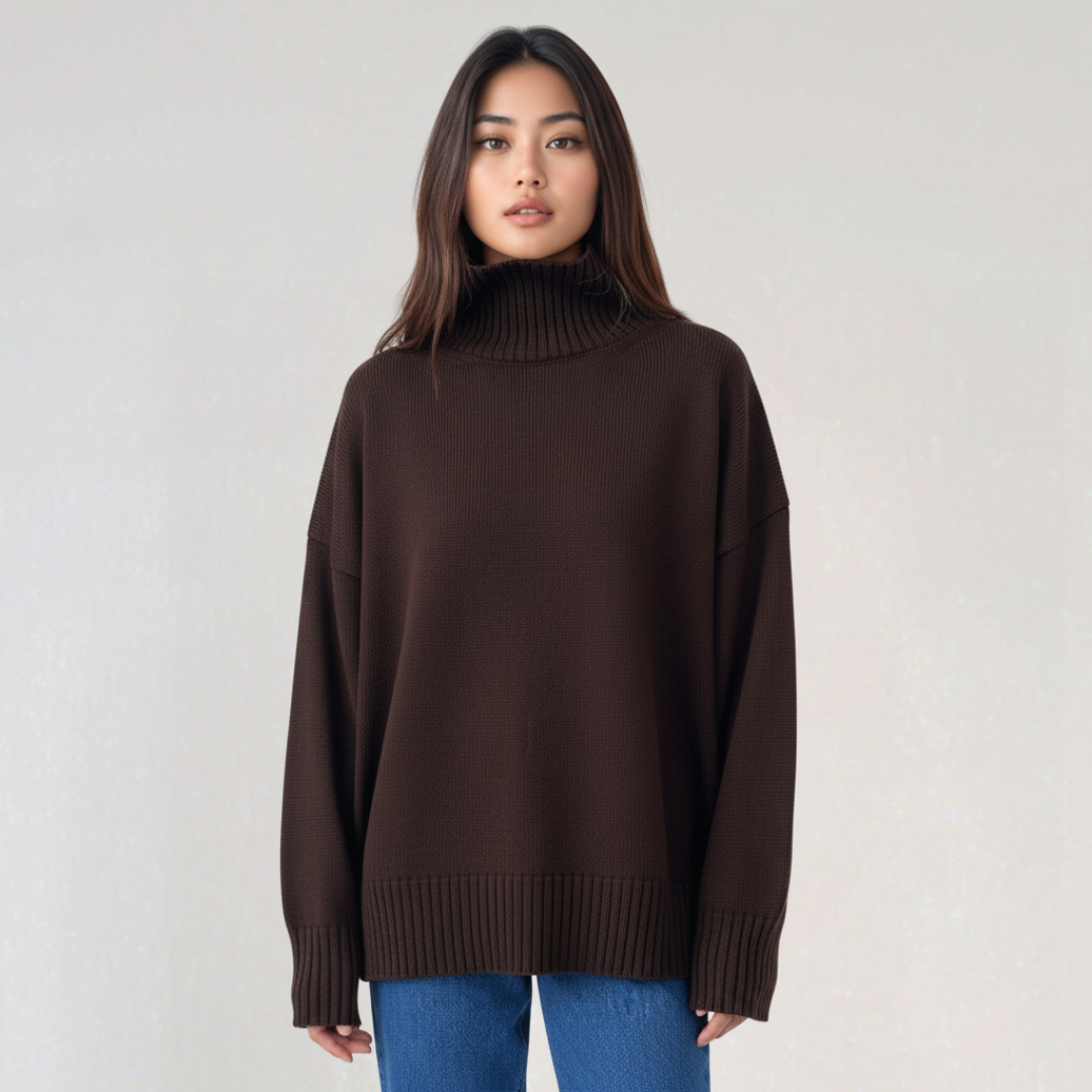Pull à Col Roulé Oversize pour Femme