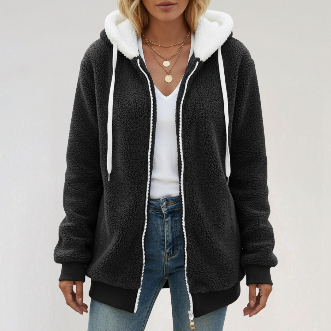 Veste Femme Zippée à Capuche Décontractée
