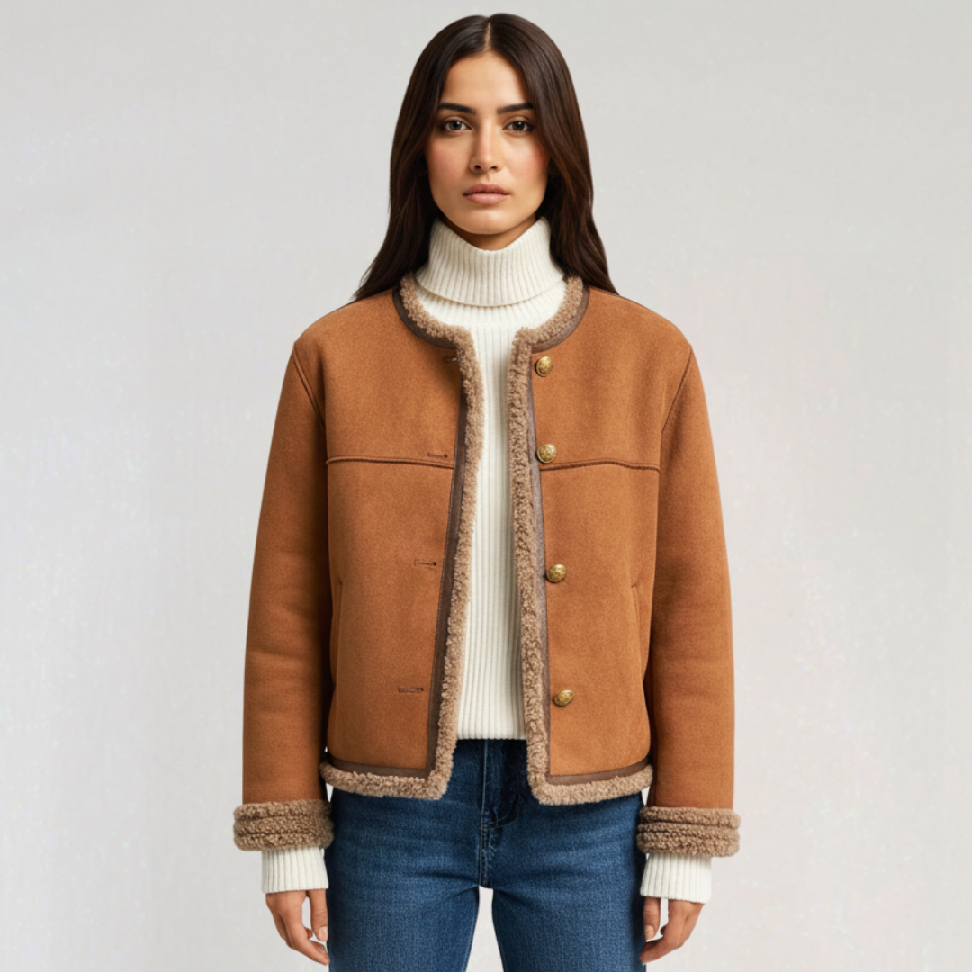 Veste Courte Femme avec Détails Contrastés