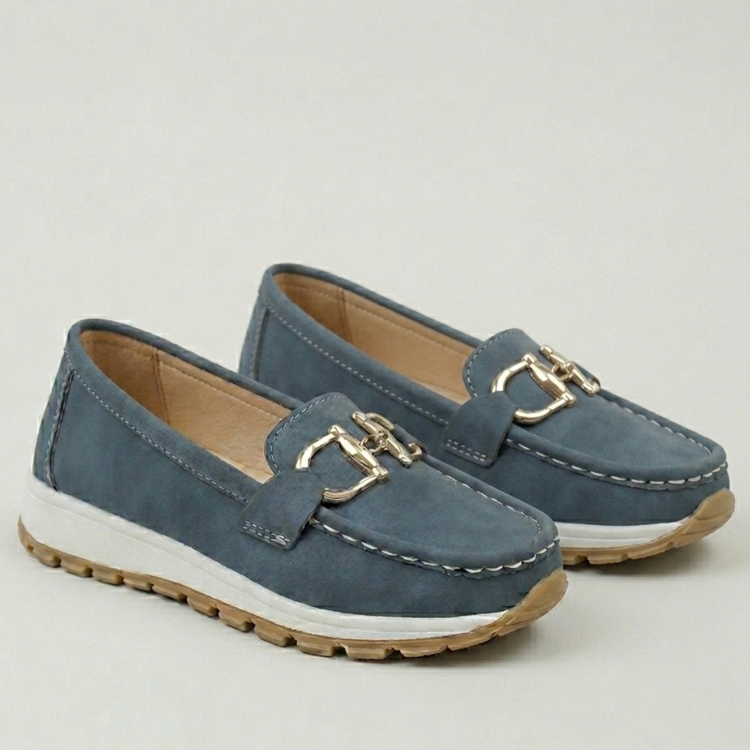 Mocassins Femme Slip-On avec Détail Chaîne