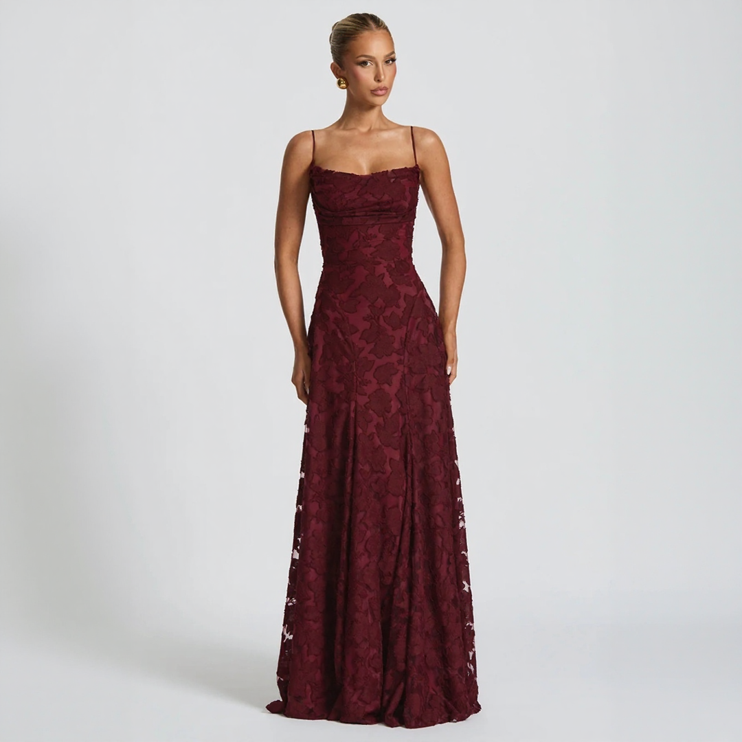 Robe longue à bretelles fines à imprimé fleuri