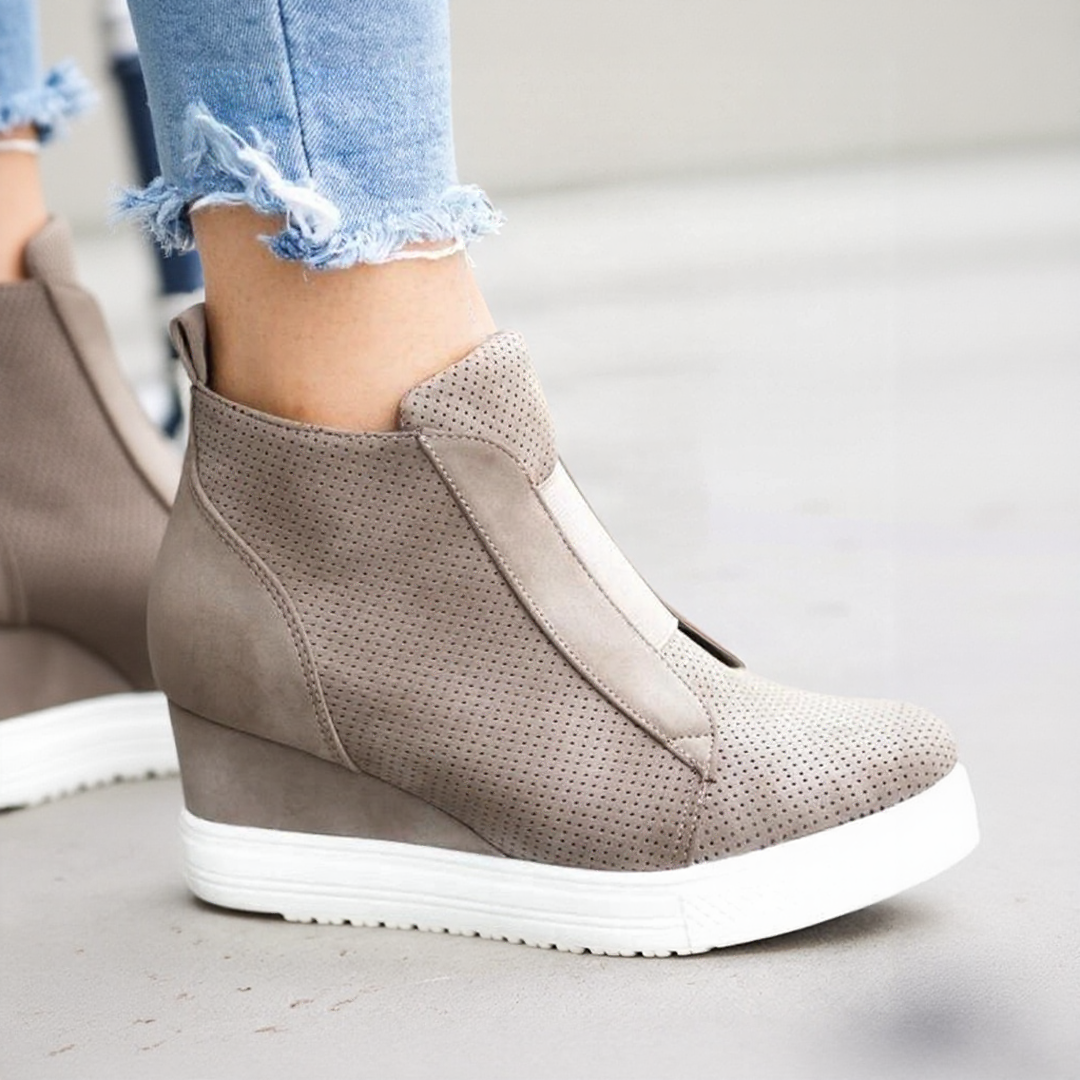 Bottines à Plateforme avec Fermeture Éclair Latérale