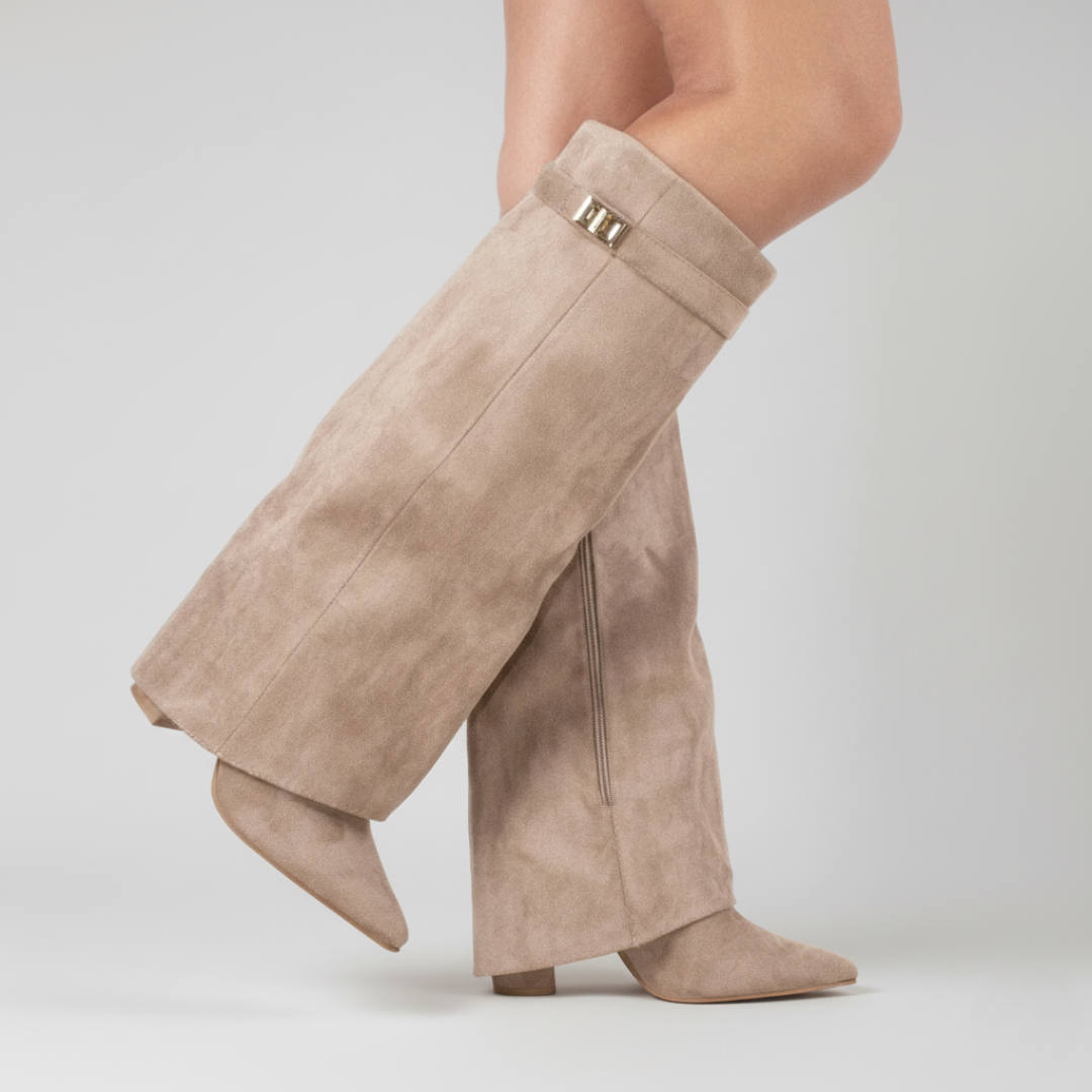 Bottes Hautes à Tige Évasée et Talon Bloc