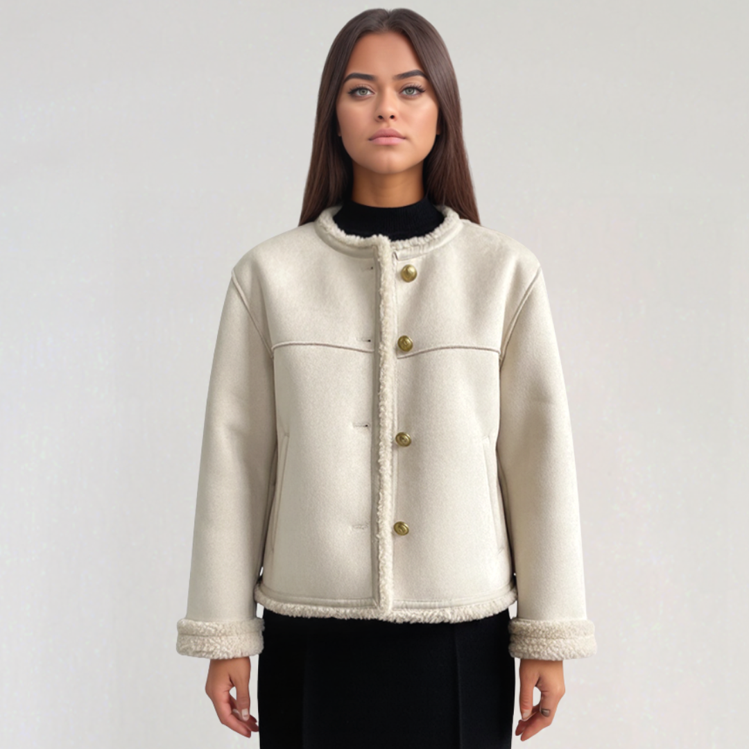 Veste Courte Femme avec Détails Contrastés