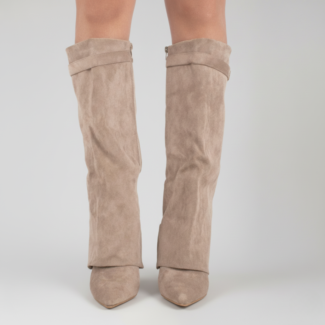 Bottes Hautes à Tige Évasée et Talon Bloc