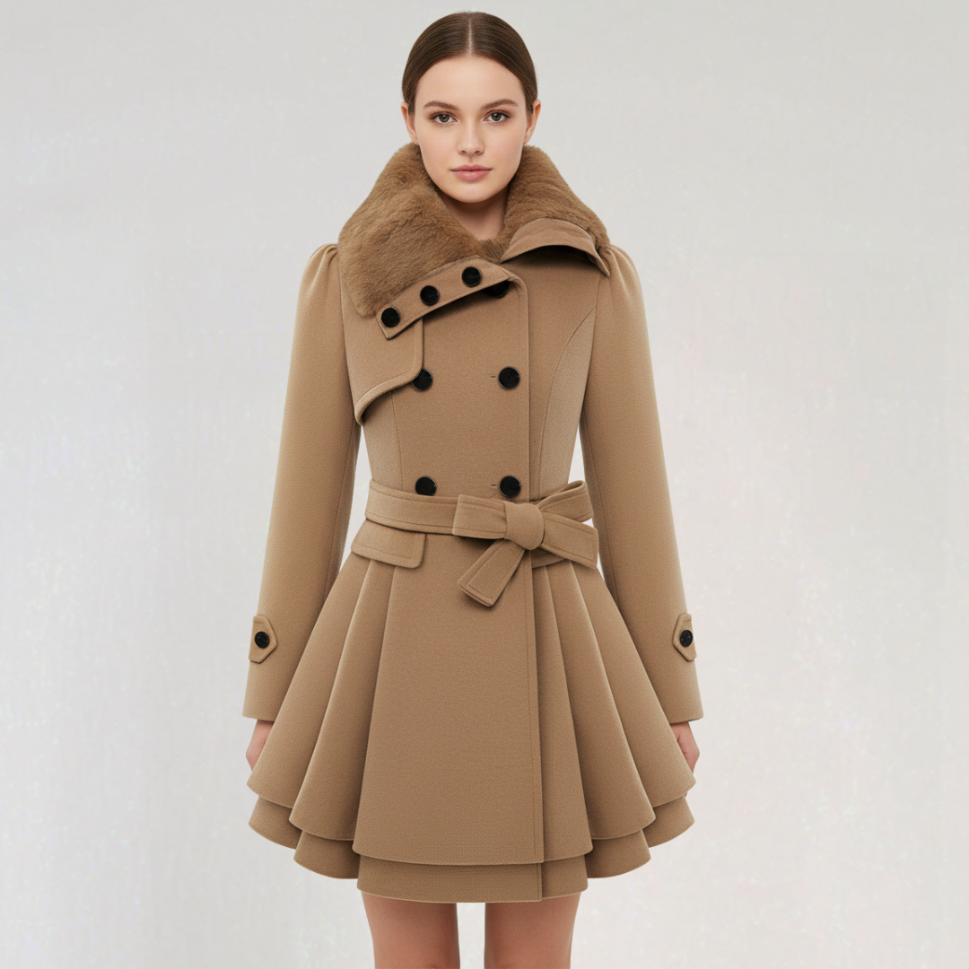 Manteau D'hiver Croisé avec Ceinture