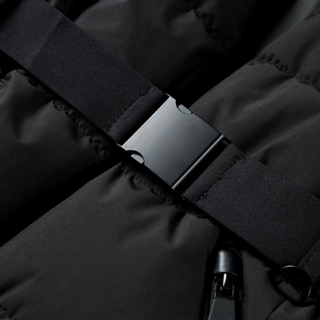 Veste De Ski Noire avec Ceinture pour Femme