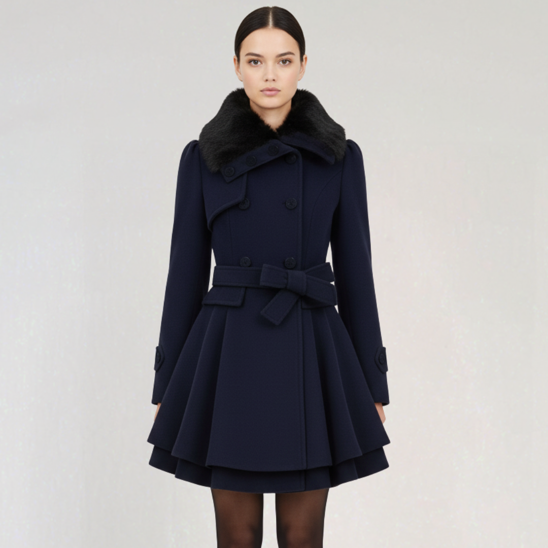 Manteau D'hiver Croisé avec Ceinture