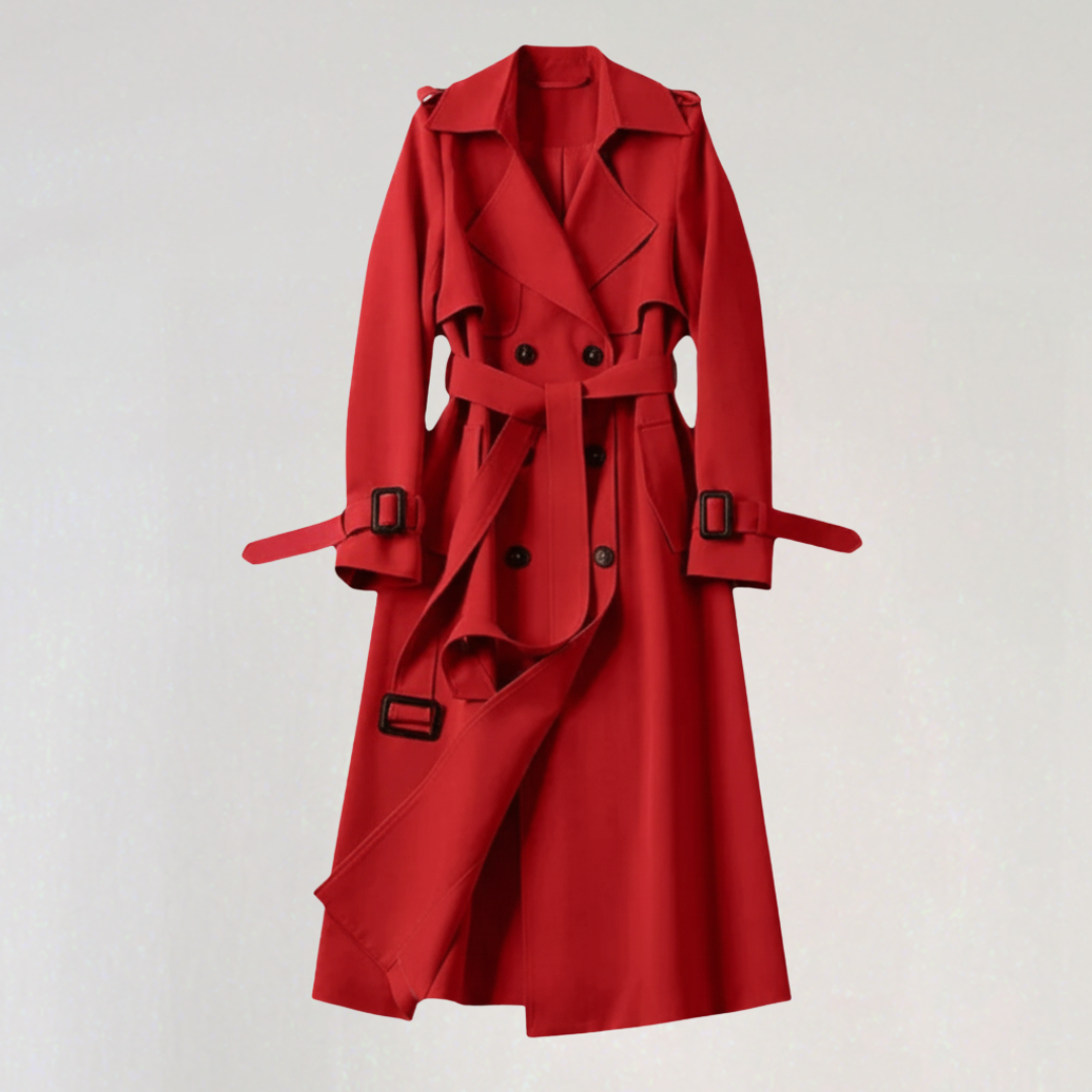 Trench Long avec Ceinture pour Femme
