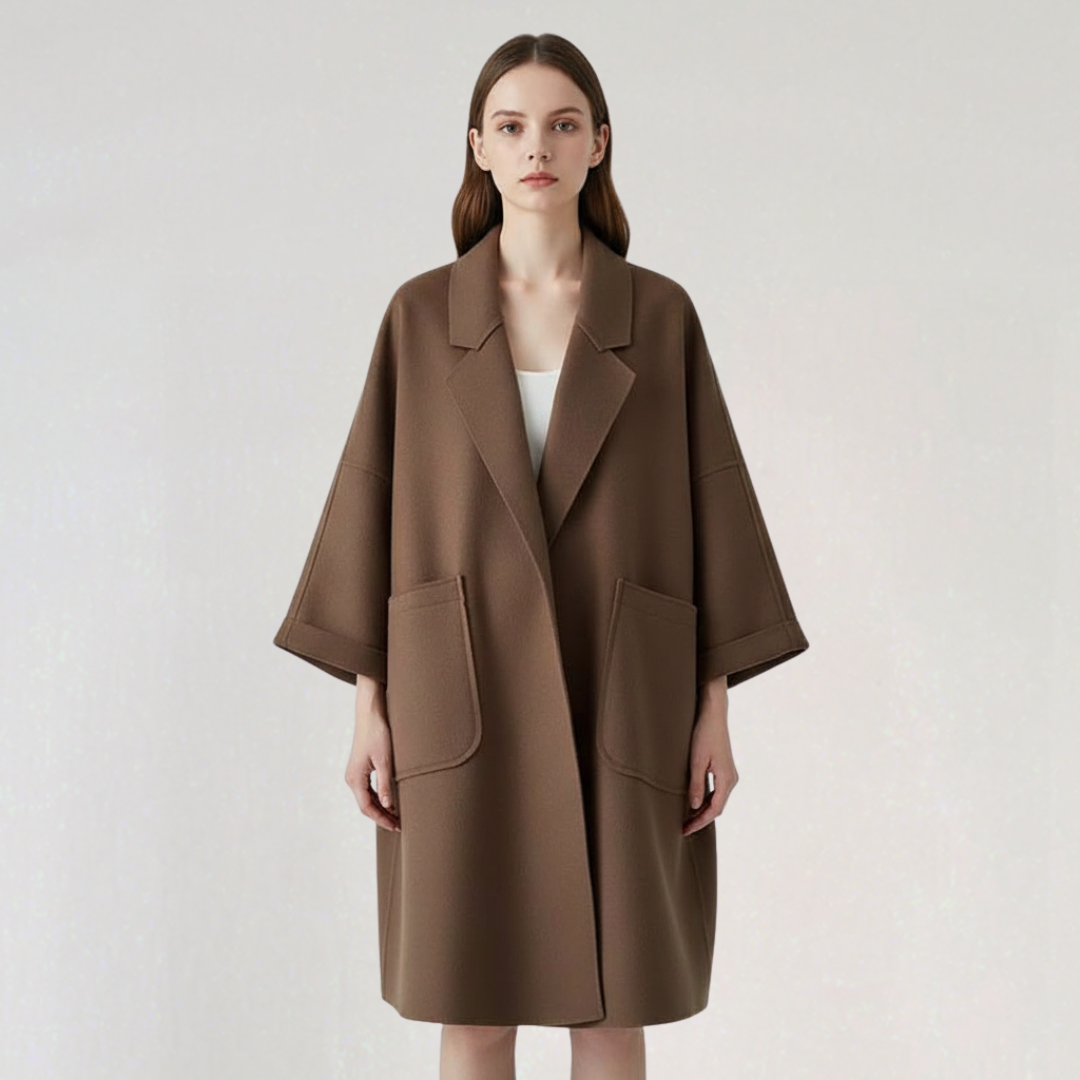 Manteau Long Oversize avec Poches pour Femme