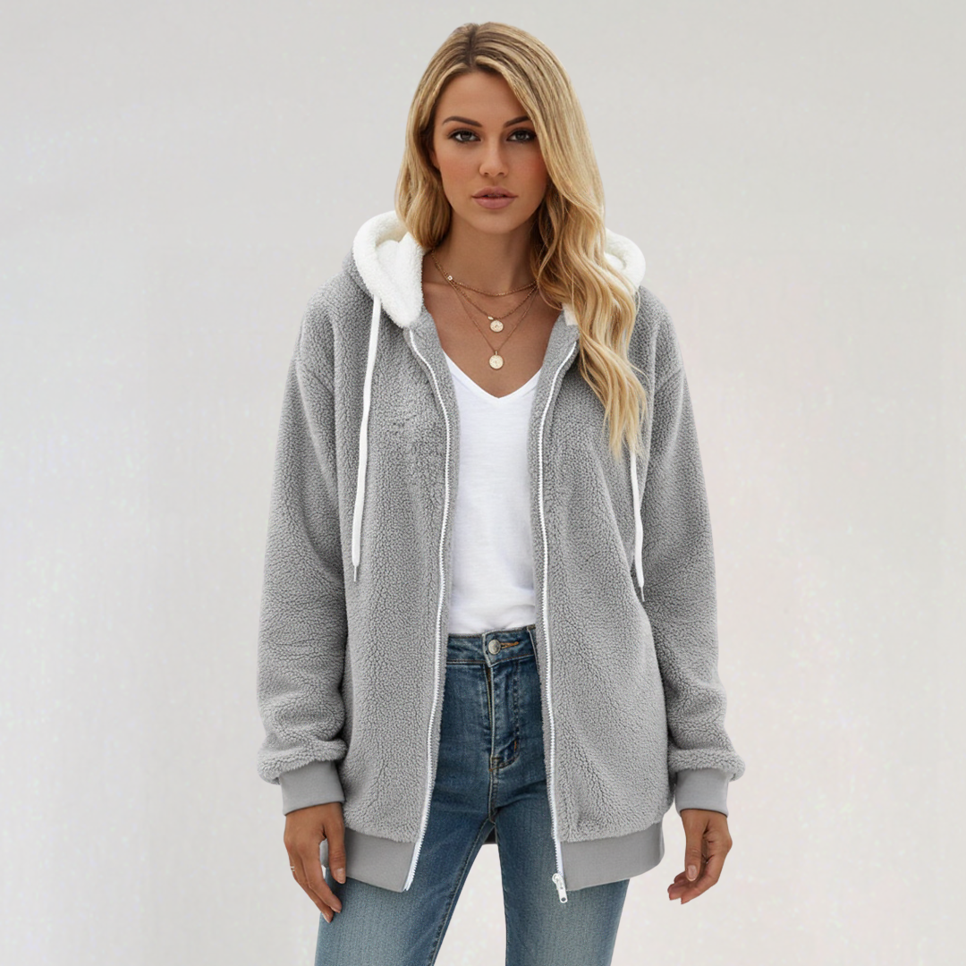 Veste Femme Zippée à Capuche Décontractée