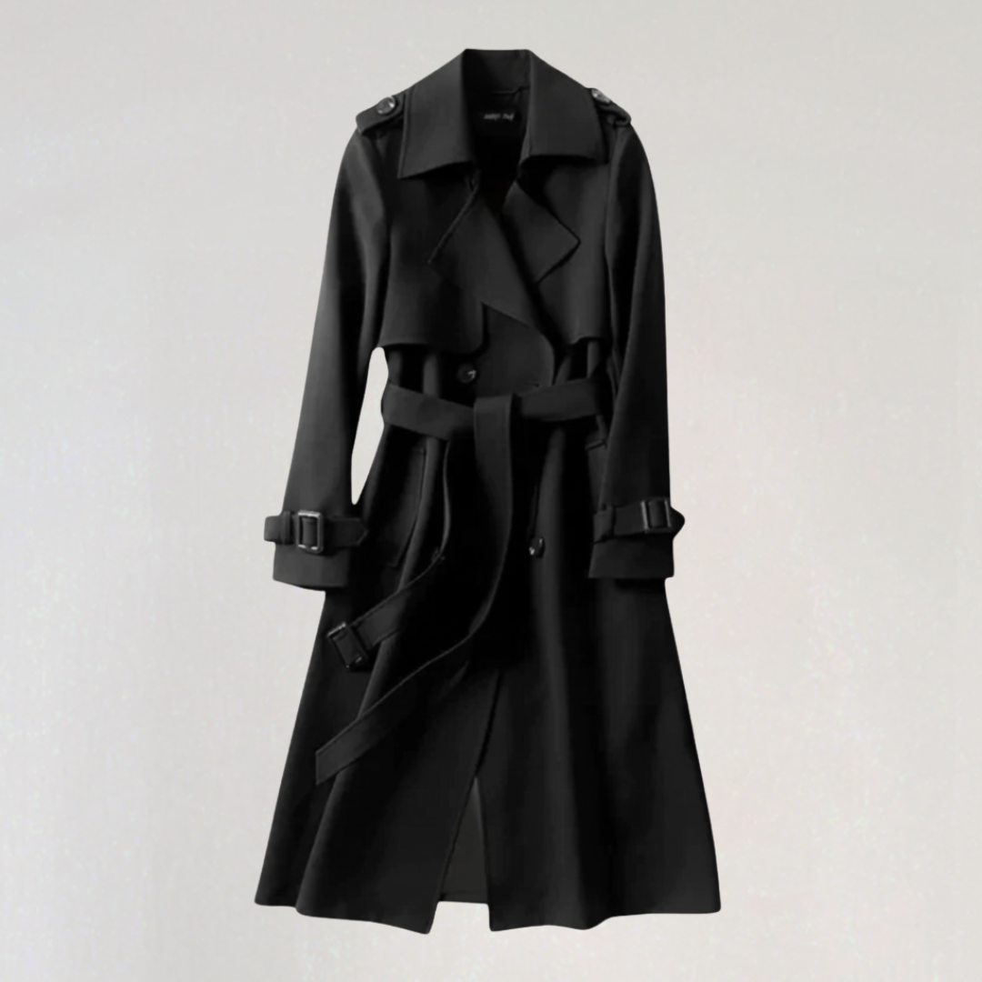 Trench Long avec Ceinture pour Femme