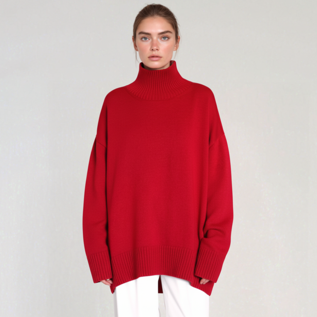Pull à Col Roulé Oversize pour Femme