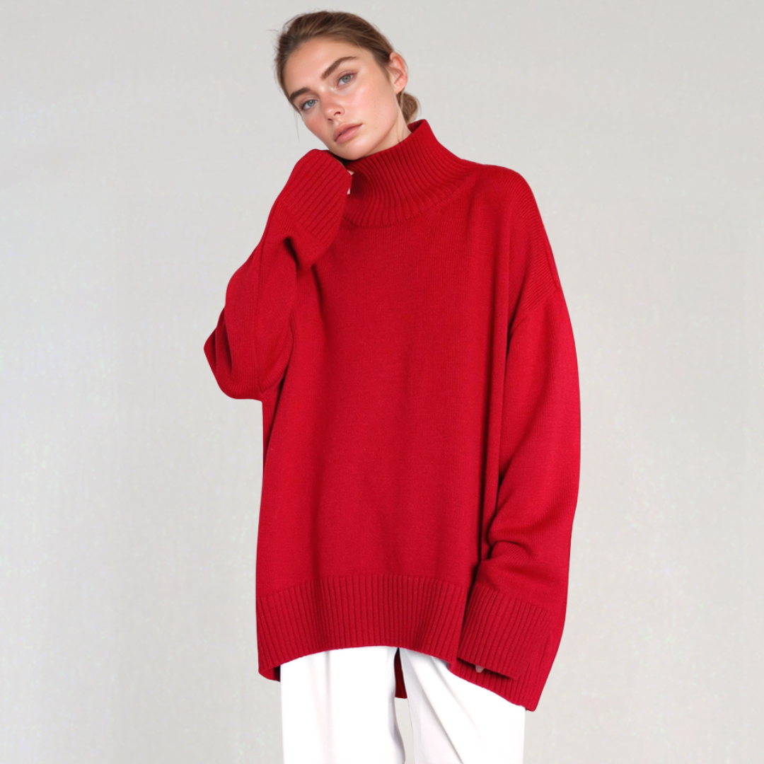 Pull à Col Roulé Oversize pour Femme