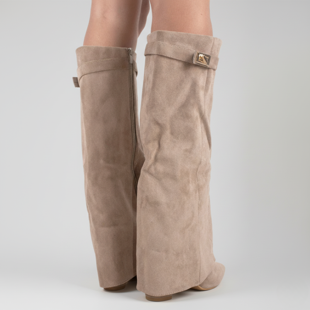 Bottes Hautes à Tige Évasée et Talon Bloc