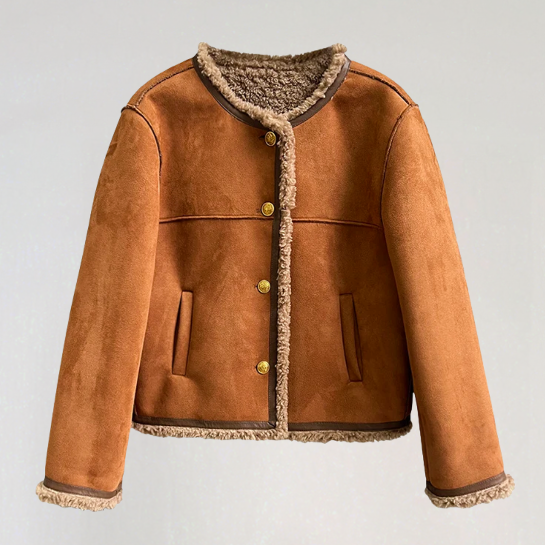 Veste Courte Femme avec Détails Contrastés