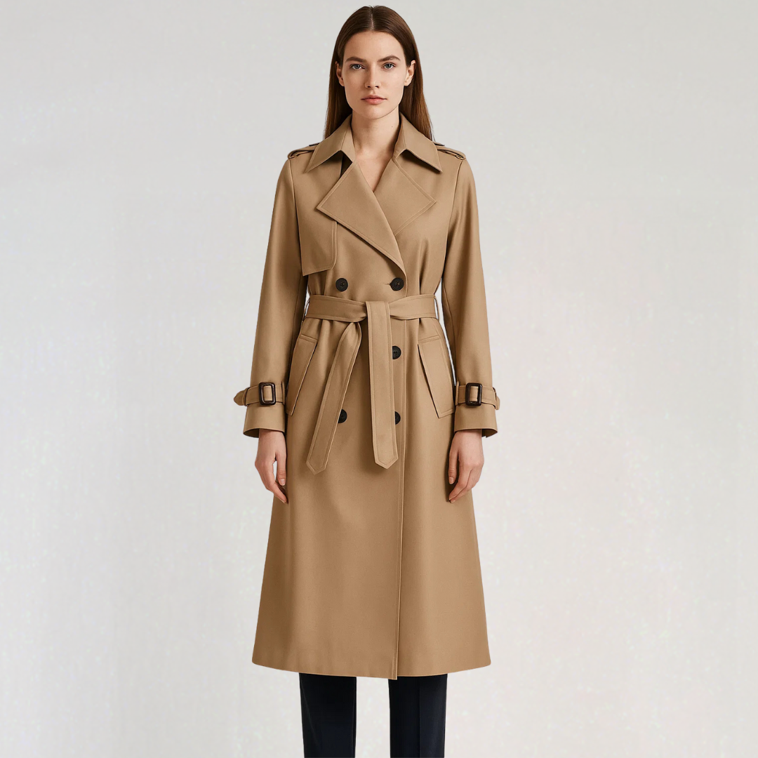 Trench Long avec Ceinture pour Femme