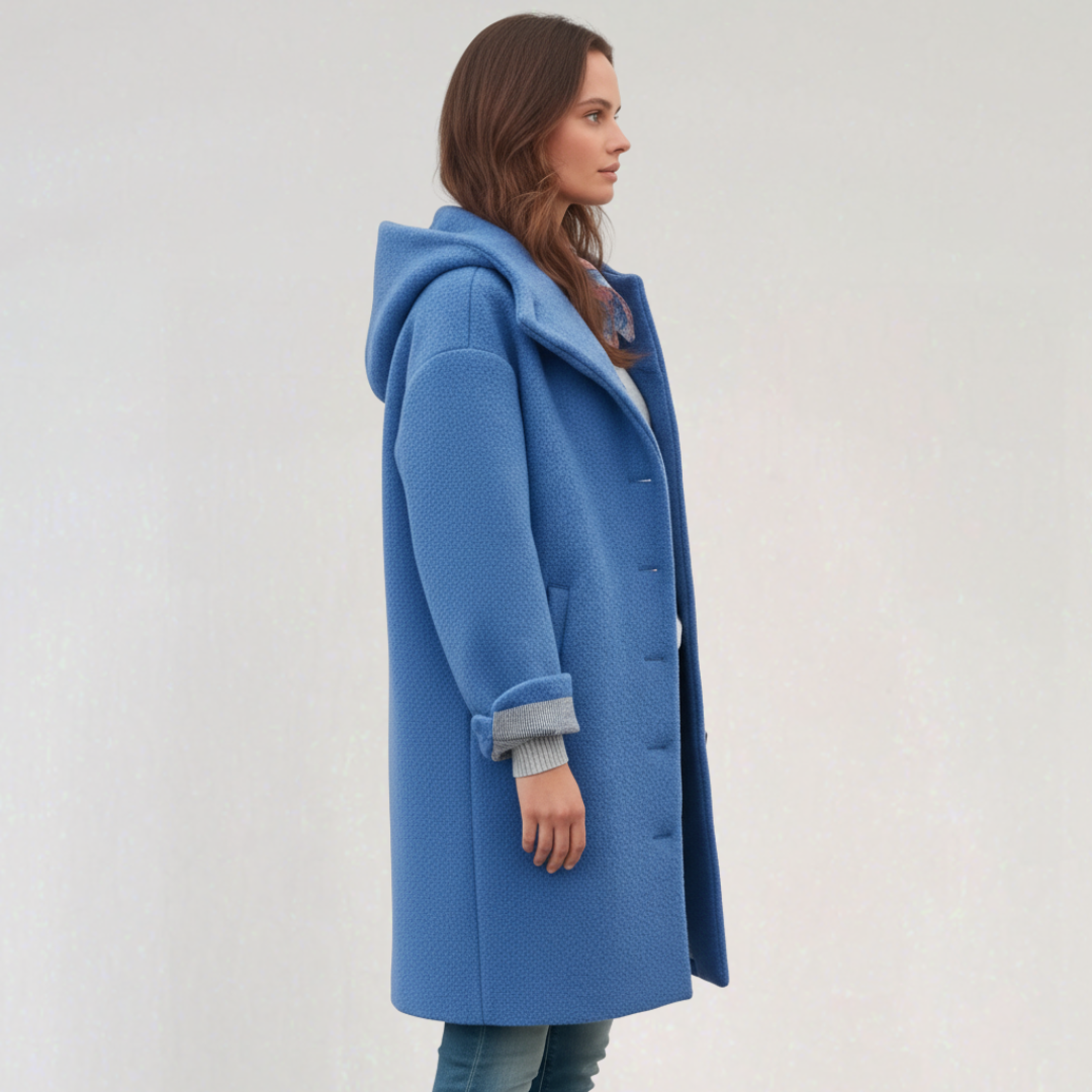 Manteau à Capuche avec Boutons pour Femme