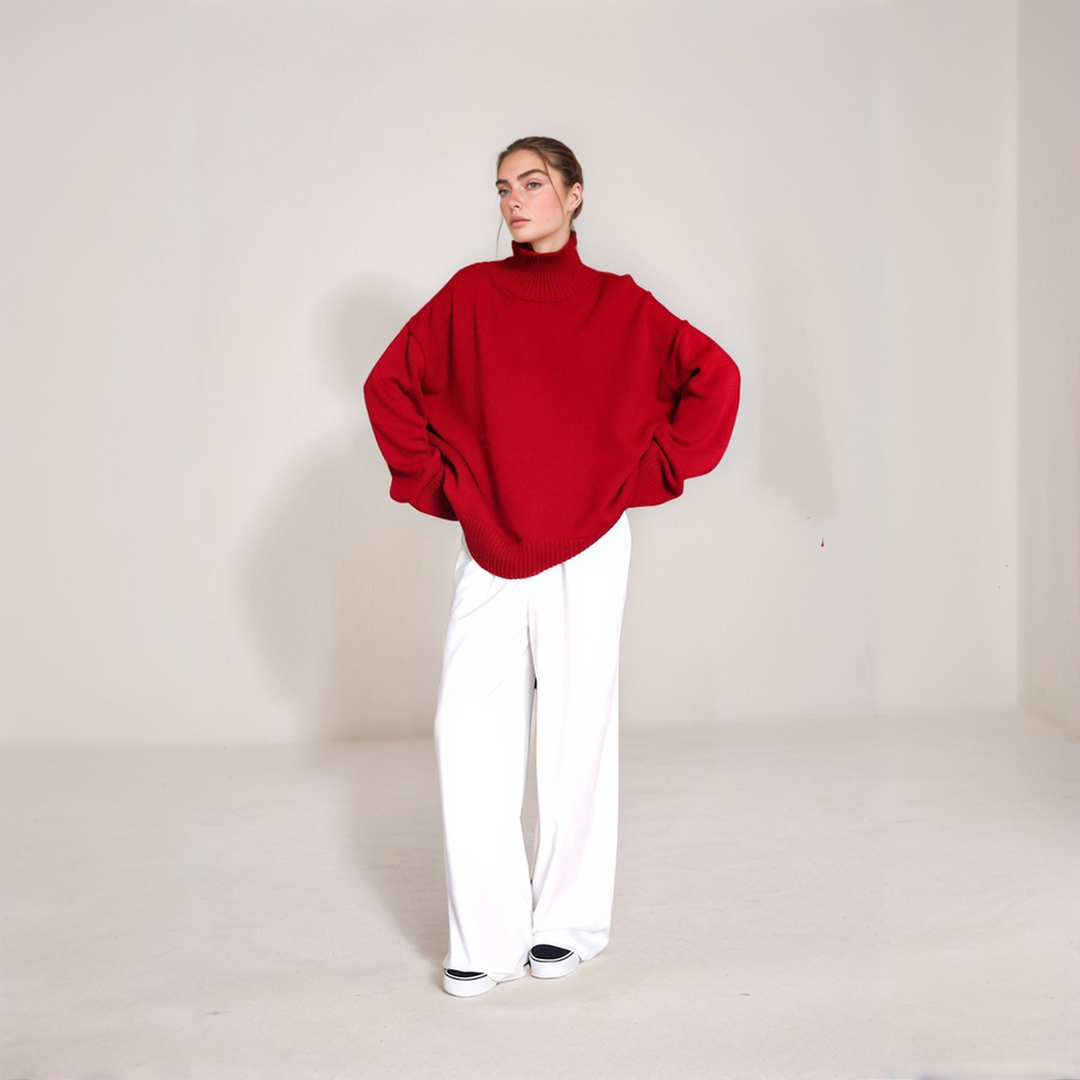 Pull à Col Roulé Oversize pour Femme