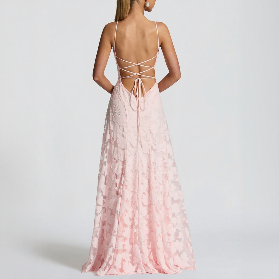 Robe longue à bretelles fines à imprimé fleuri