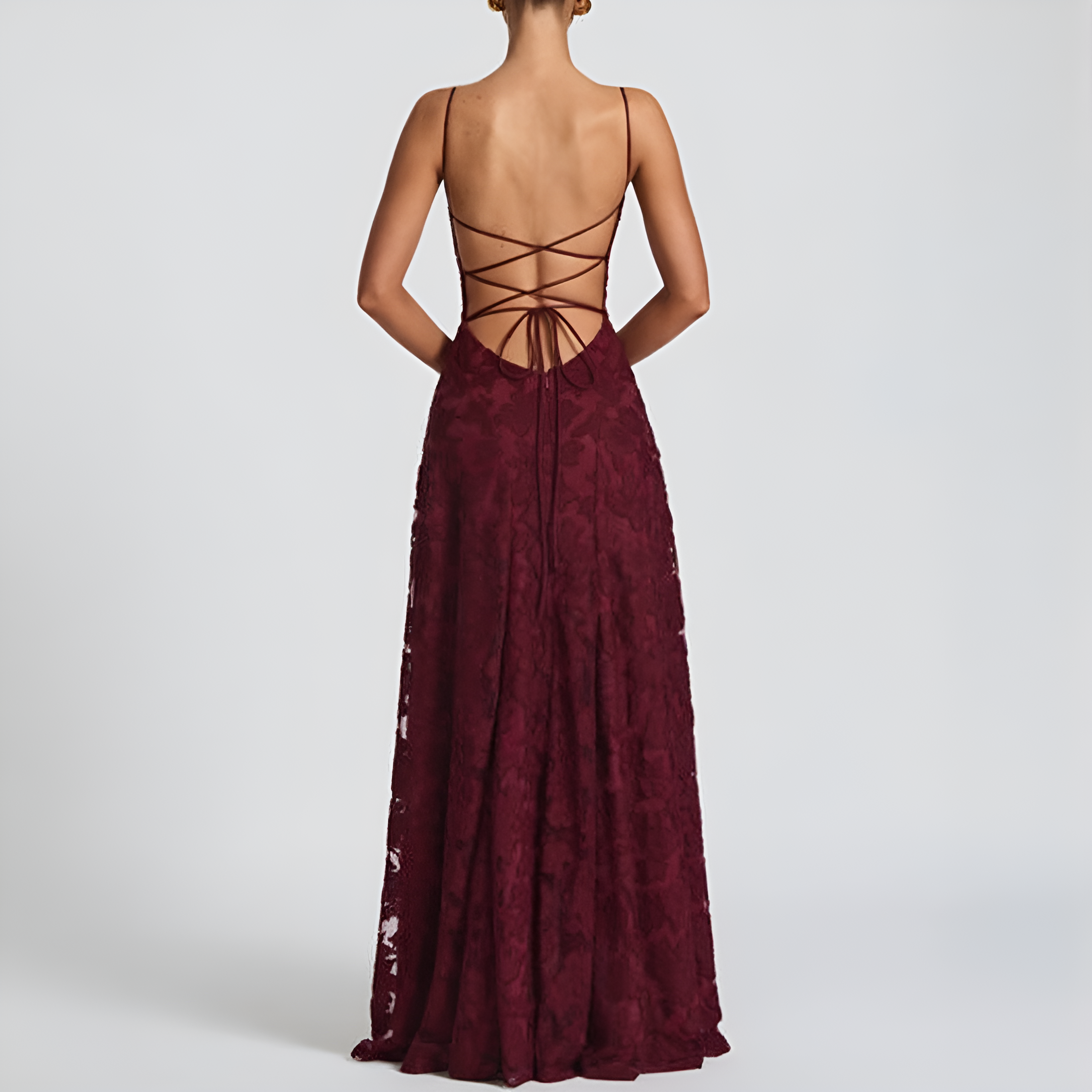 Robe longue à bretelles fines à imprimé fleuri