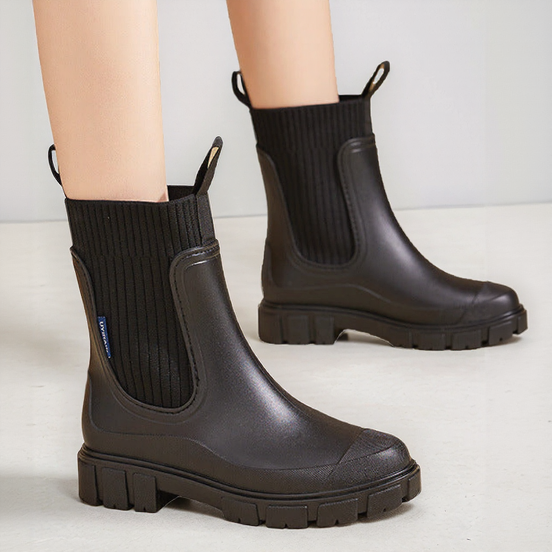 Bottes Chelsea Épaisses à la Cheville pour Femme